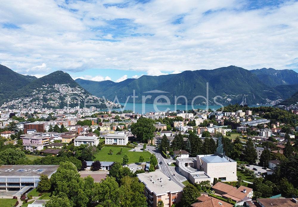 vendesi nuovo appartamento vista lago a breganzona: foto vista drone