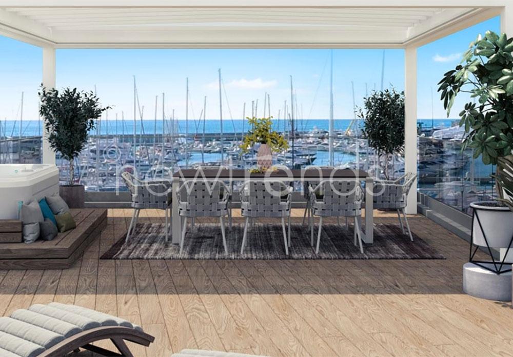 vendesi nuovo attico sul mare con ampio rooftop a varazze: foto render terrazza