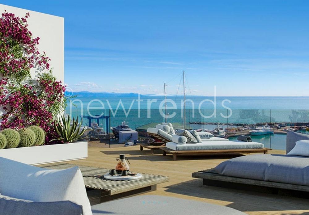 vendesi nuovo attico sul mare a varazze: foto render terrazza