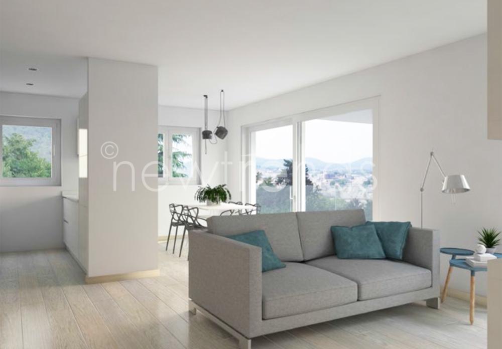 vendesi ampio e nuovo appartamento a mendrisio: foto esempio render soggiorno